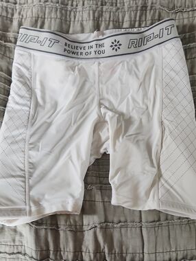 RipIt Womens White Compression Base Layer Padded Softball Sliding Shorts